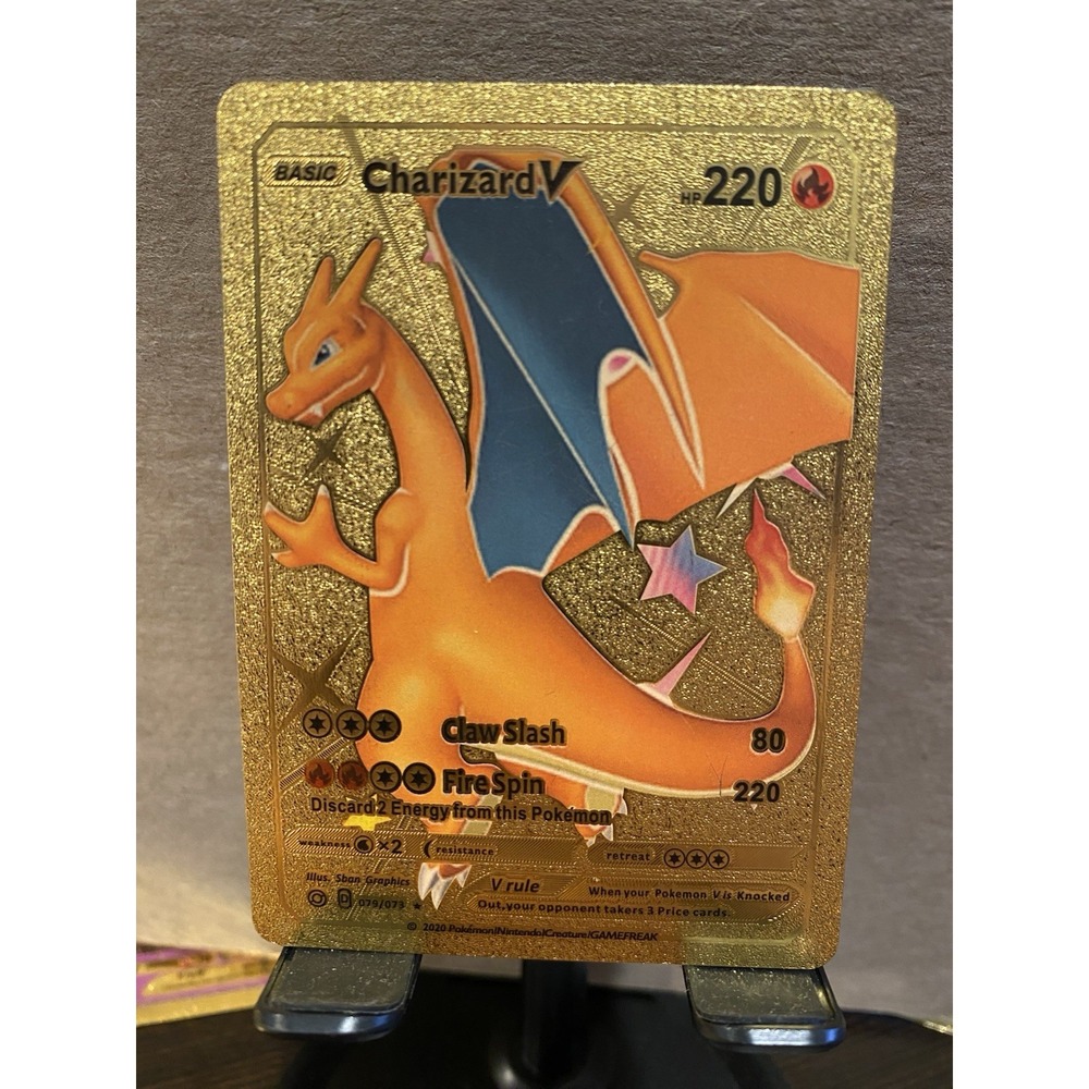 Charizard Foil Metal Pokémon Pokemon Fan‎ Art Collectible Card Trading
